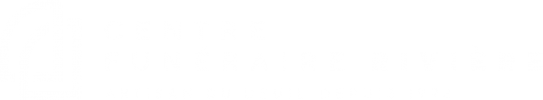 Pompes Funèbres Lyon - Logo blanc du Centre Funéraire Rivière